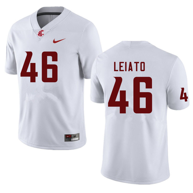 Men #46 Blessing Leiato Washington State Cougars College Football Jerseys Sale-White